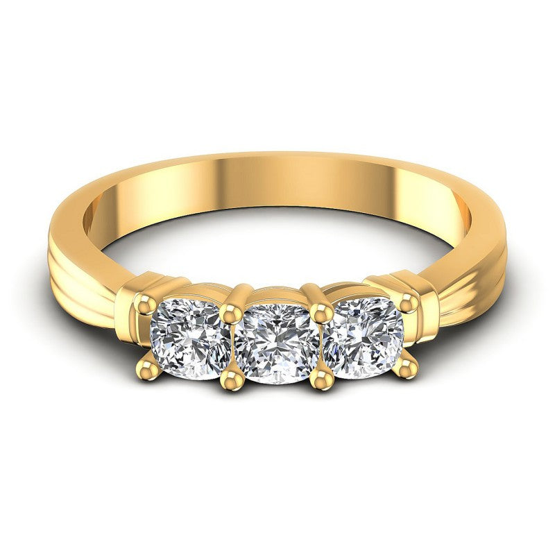 Cushion Diamonds 0.70CT Diamonds Wedding Band in 14KT Yellow Gold