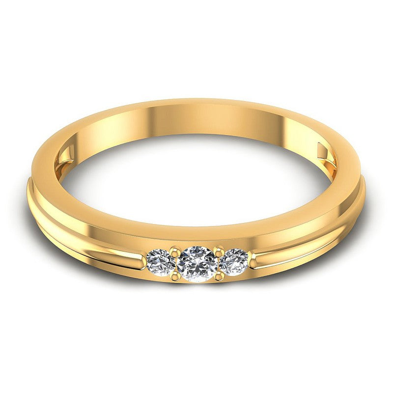Round Diamonds 0.10CT Diamonds Wedding Band in 14KT Yellow Gold