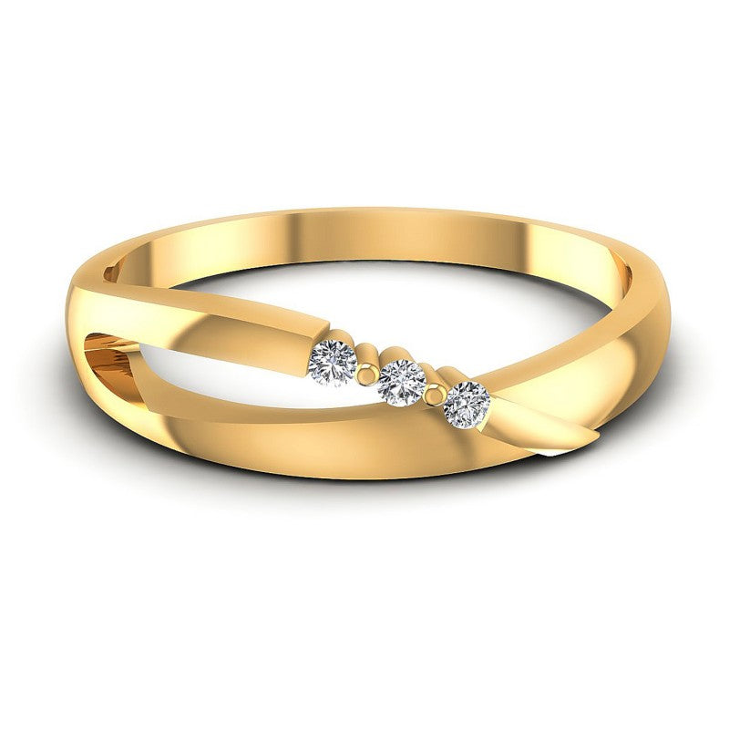 Round Diamonds 0.05CT Diamonds Wedding Band in 14KT Yellow Gold