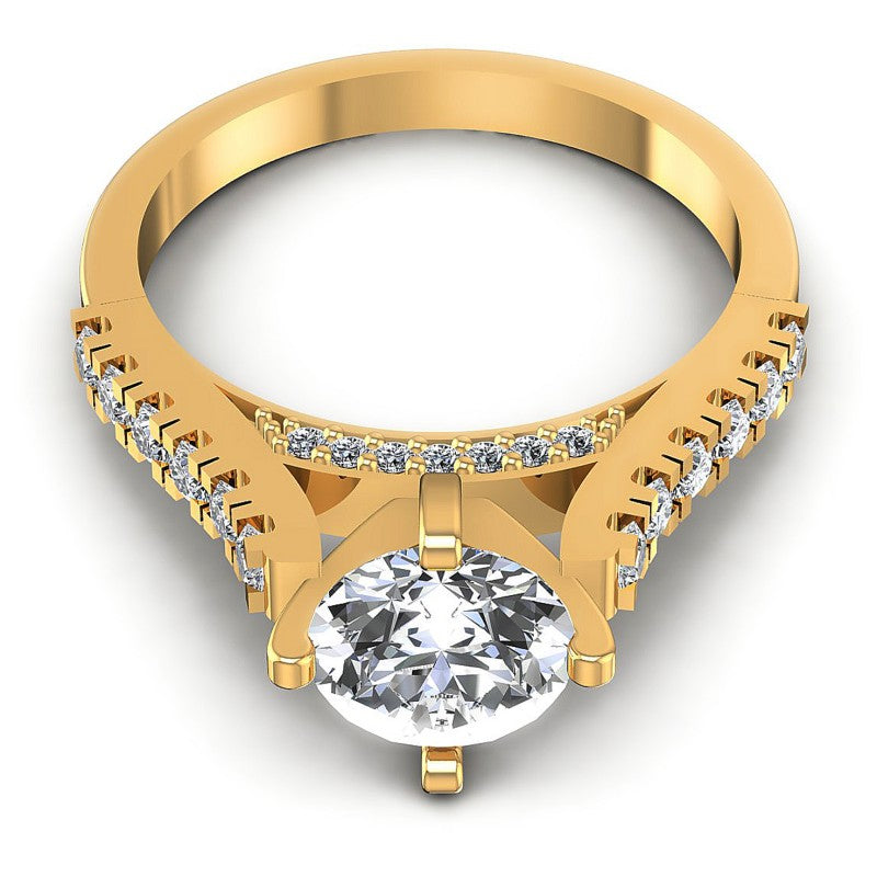 Round Diamonds 0.75CT Engagement Ring in 14KT Yellow Gold