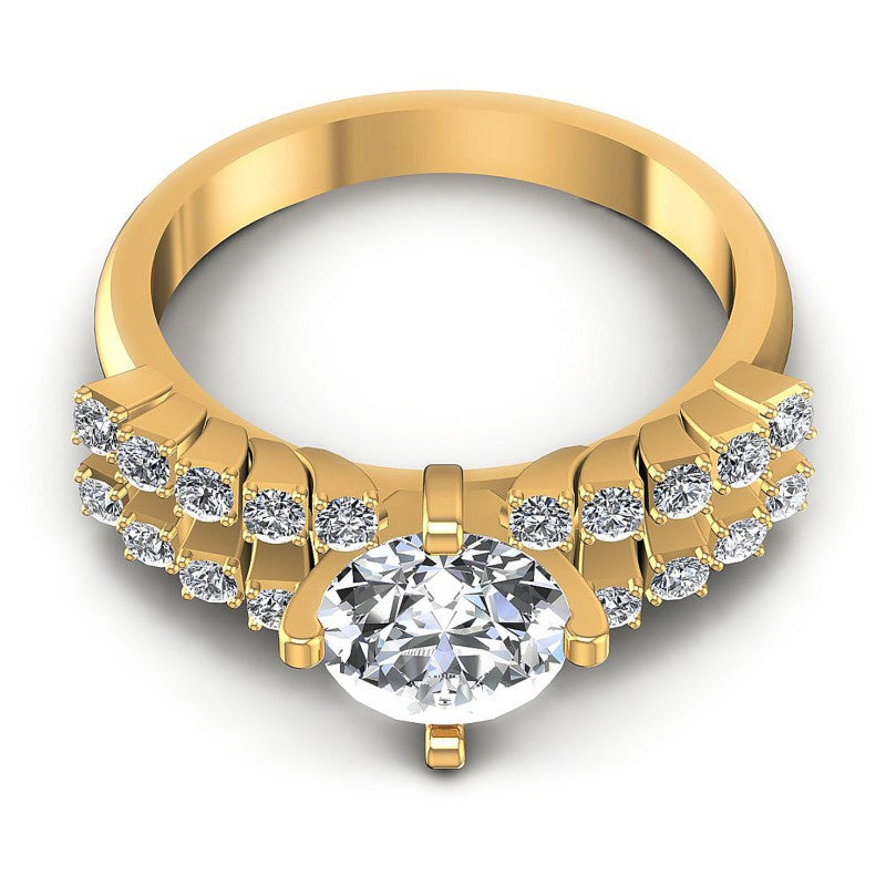 Round Diamonds 0.70CT Engagement Ring in 14KT Yellow Gold