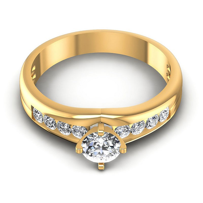 Round Diamonds 0.60CT Engagement Ring in 14KT Yellow Gold