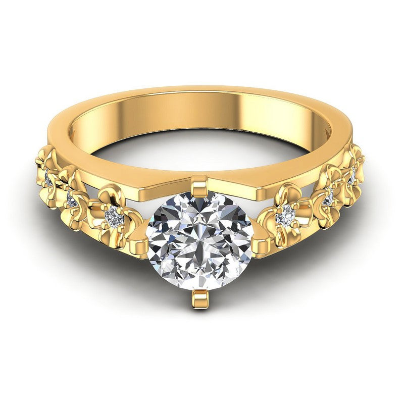Round Diamonds 0.45CT Engagement Ring in 14KT Yellow Gold