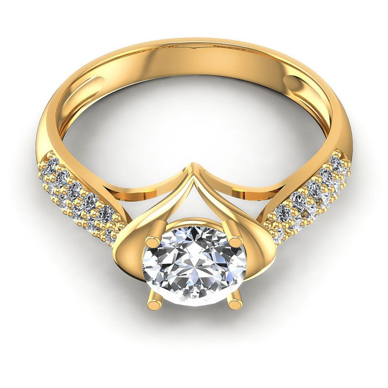 Round Diamonds 0.65CT Engagement Ring in 14KT Yellow Gold