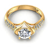 Round Diamonds 0.65CT Engagement Ring in 14KT Yellow Gold