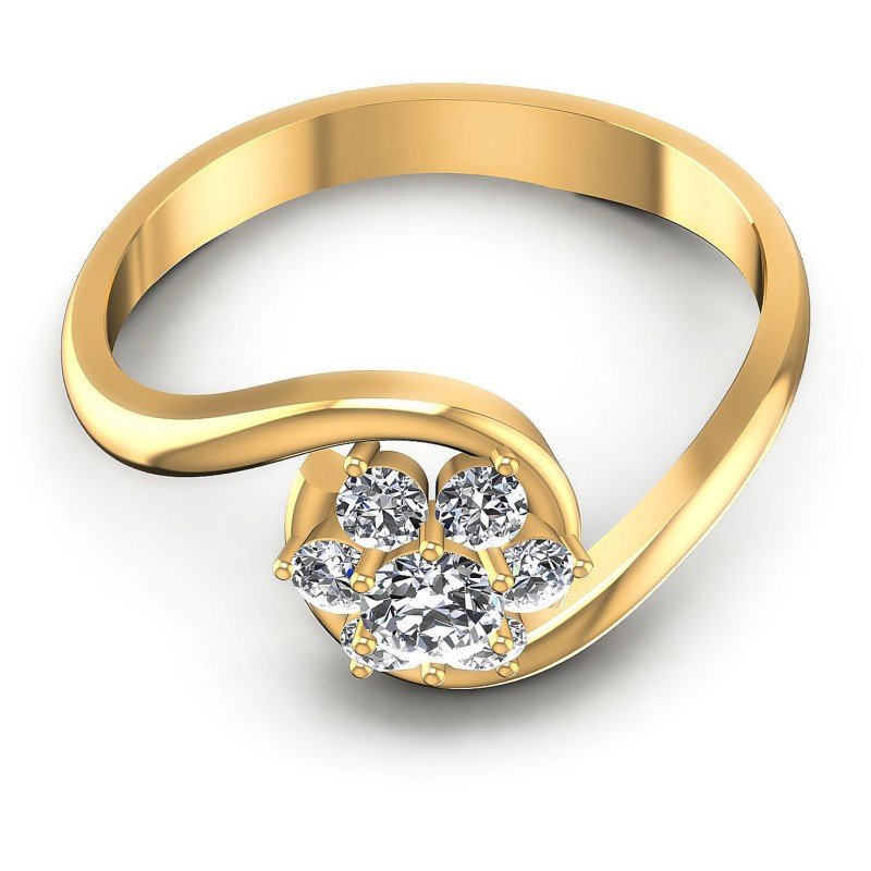 Round Diamonds 0.45CT Fashion Ring in 14KT Yellow Gold