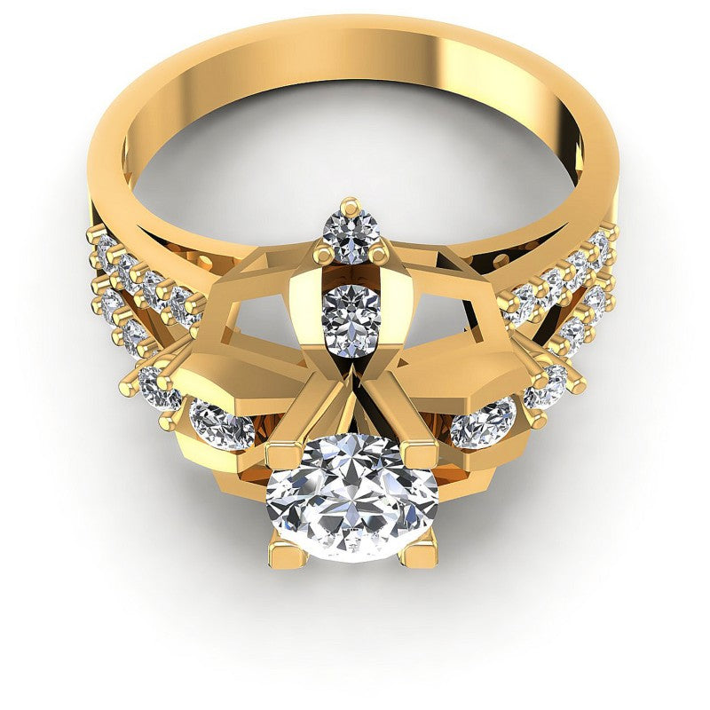 Round Diamonds 1.00CT Engagement Ring in 14KT Yellow Gold