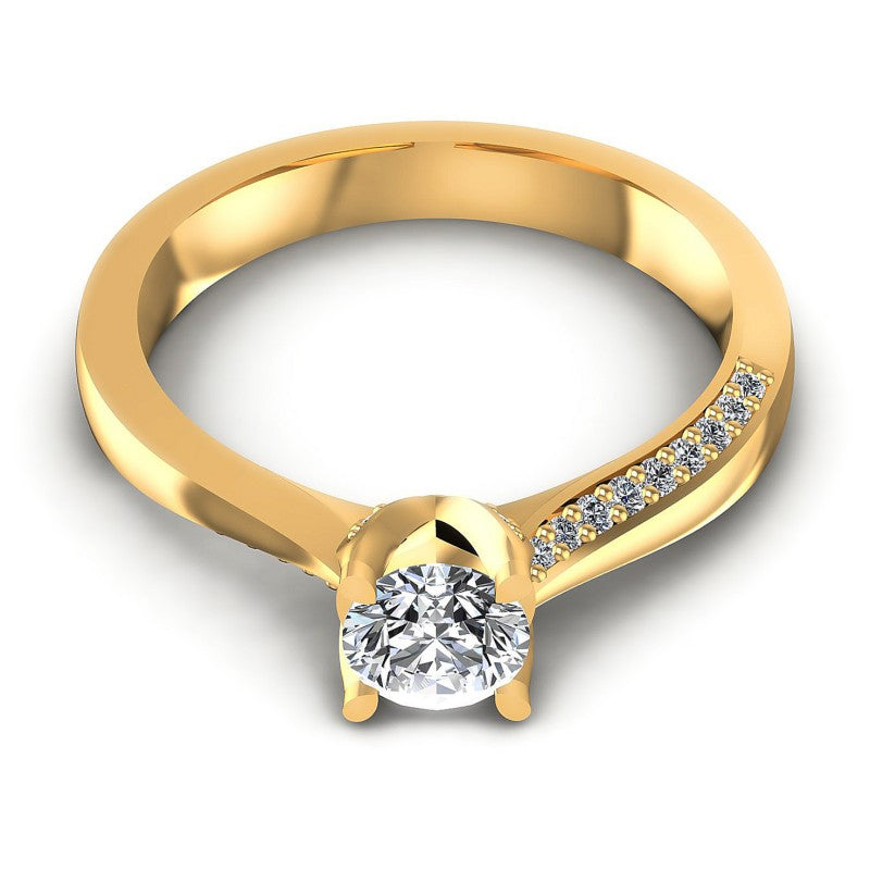 Round Diamonds 0.55CT Engagement Ring in 14KT Yellow Gold