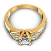 Princess and Round Diamonds 0.90CT Engagement Ring in 14KT Yellow Gold