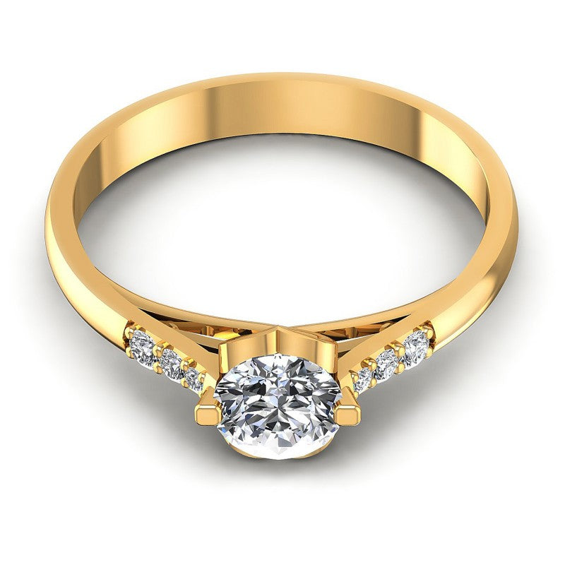 Round Diamonds 0.50CT Engagement Ring in 14KT Yellow Gold