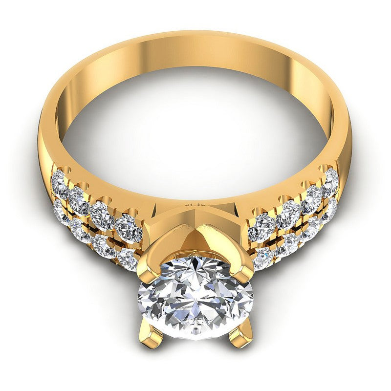 Round Diamonds 0.75CT Engagement Ring in 14KT Yellow Gold