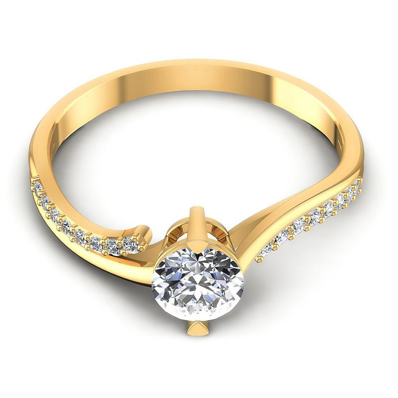 Round Diamonds 0.45CT Engagement Ring in 14KT Yellow Gold