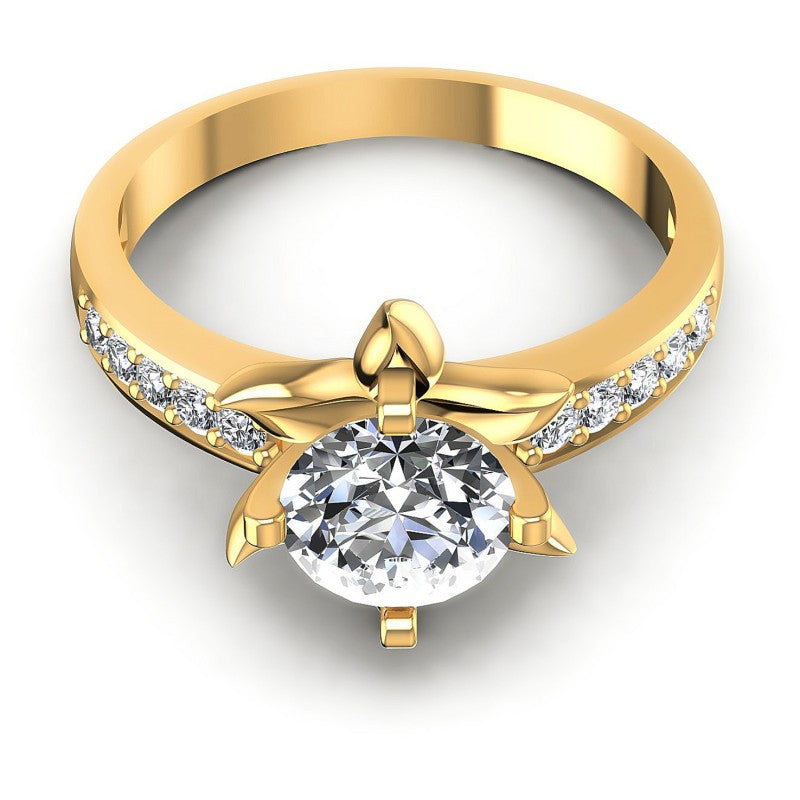 Round Diamonds 0.60CT Engagement Ring in 14KT Yellow Gold