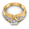 Princess and Round Diamonds 0.85CT Engagement Ring in 14KT Yellow Gold