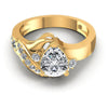 Round and Pear Diamonds 0.70CT Engagement Ring in 14KT Yellow Gold