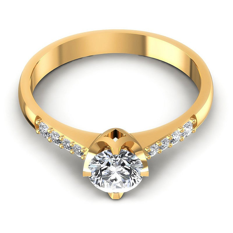 Round Diamonds 0.50CT Engagement Ring in 14KT Yellow Gold
