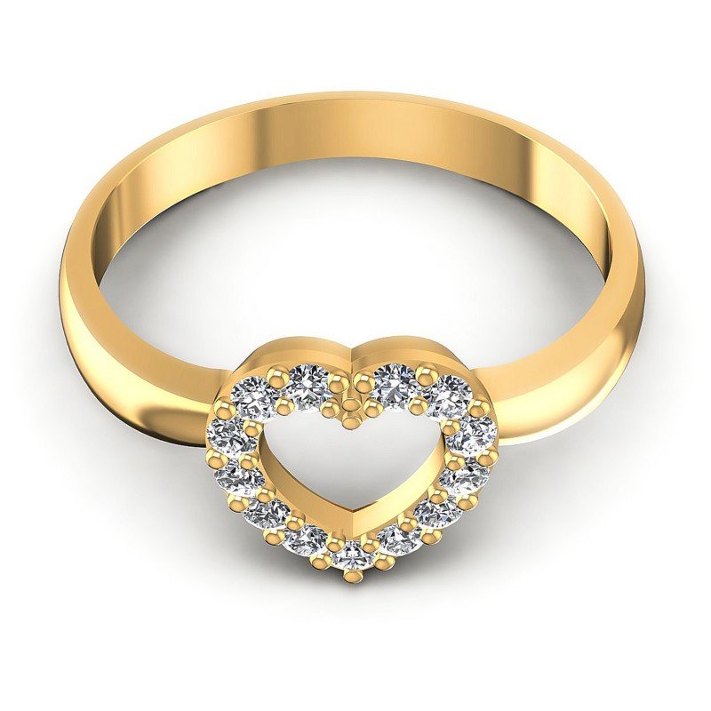 Round Diamonds 0.25CT Fashion Ring in 14KT Yellow Gold