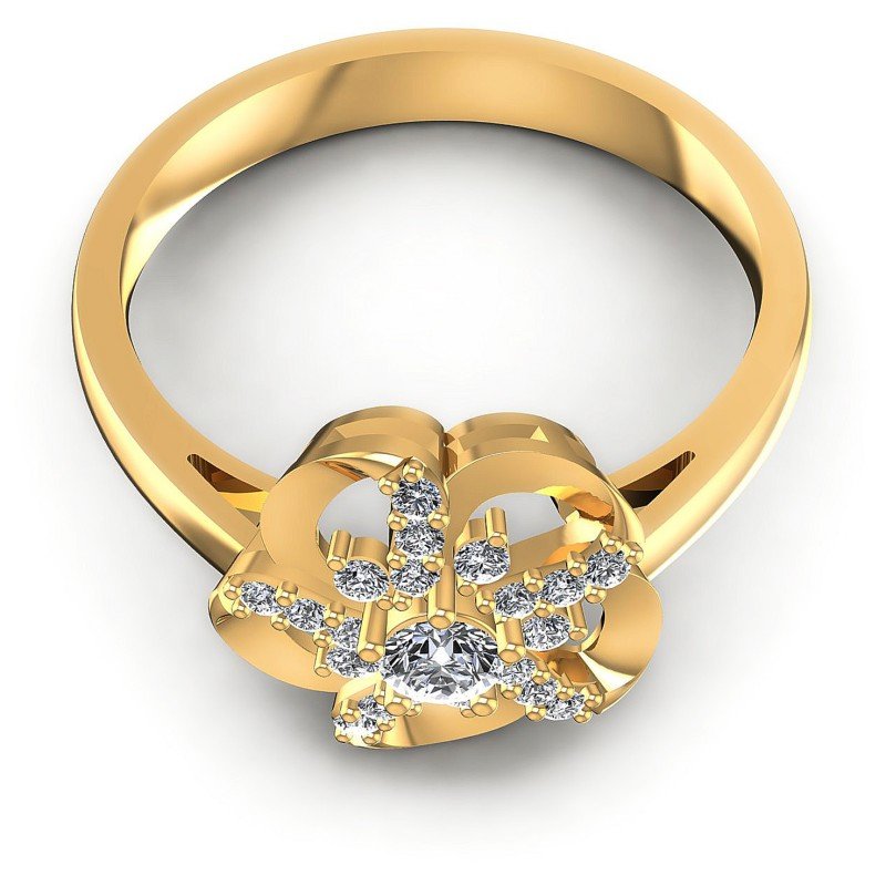 Round Diamonds 0.25CT Fashion Ring in 14KT Yellow Gold