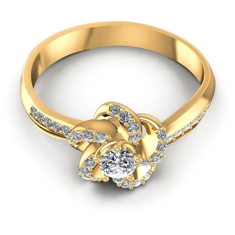 Round Diamonds 0.40CT Fashion Ring in 14KT Yellow Gold