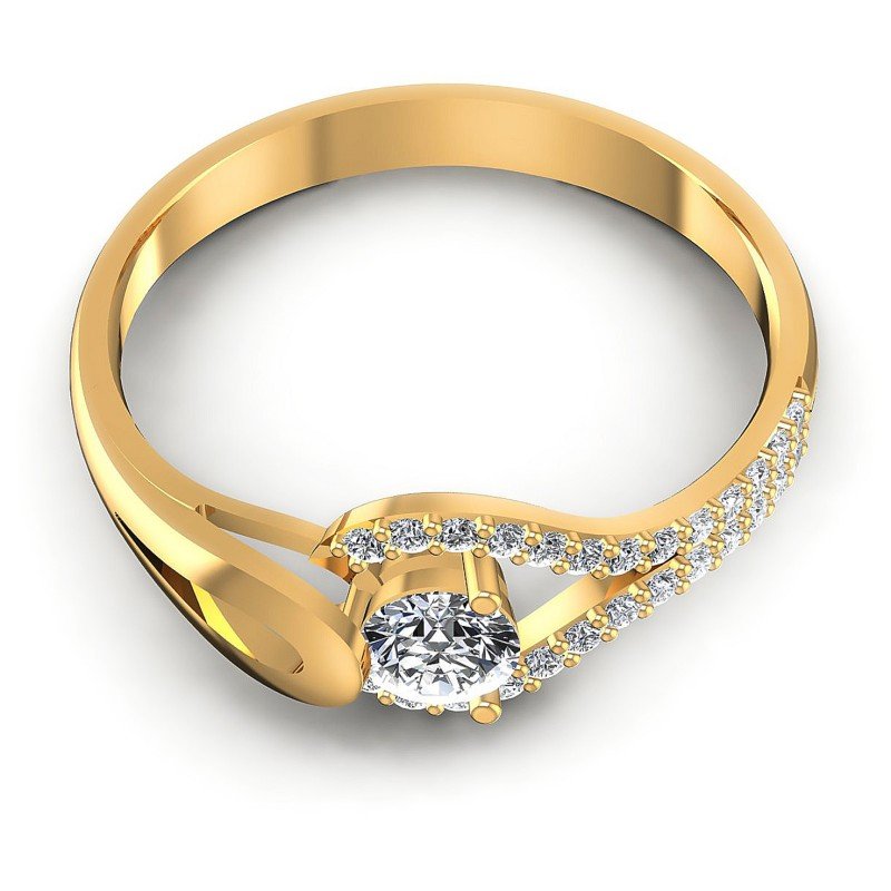 Round Diamonds 0.45CT Fashion Ring in 14KT Yellow Gold