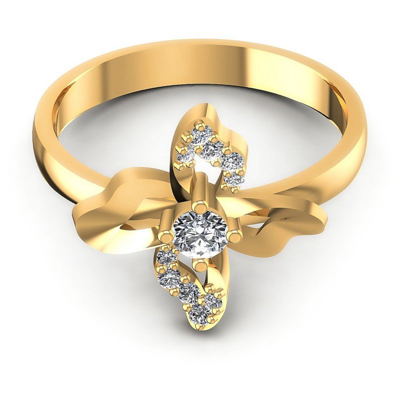 Round Diamonds 0.30CT Fashion Ring in 14KT Yellow Gold