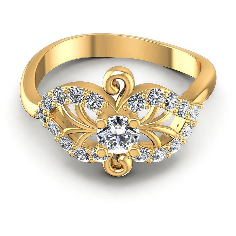 Round Diamonds 0.60CT Fashion Ring in 14KT Yellow Gold