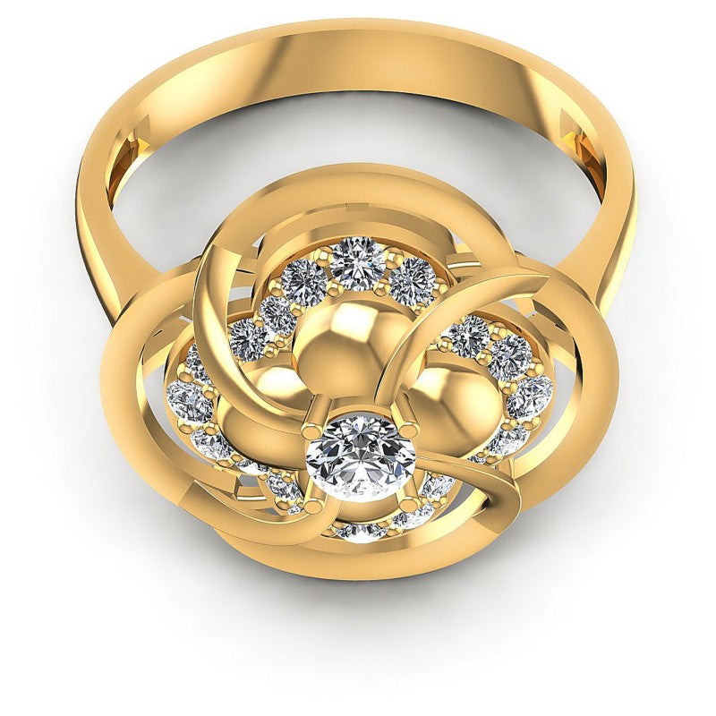 Round Diamonds 0.30CT Fashion Ring in 14KT Yellow Gold