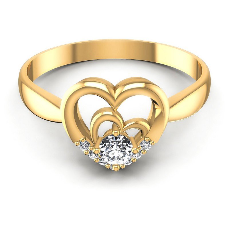 Round Diamonds 0.20CT Fashion Ring in 14KT Yellow Gold