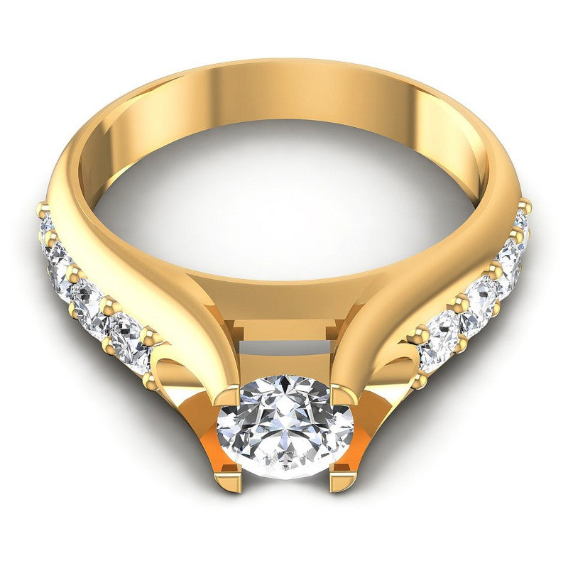 Round Diamonds 0.90CT Engagement Ring in 14KT Yellow Gold