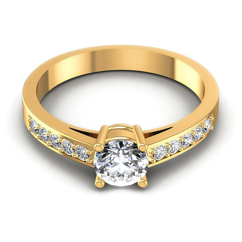 Round Diamonds 0.50CT Engagement Ring in 14KT Yellow Gold