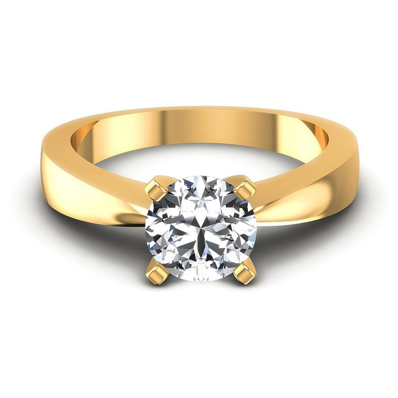 Round Diamonds 0.35CT Solitaire Ring in 14KT Yellow Gold