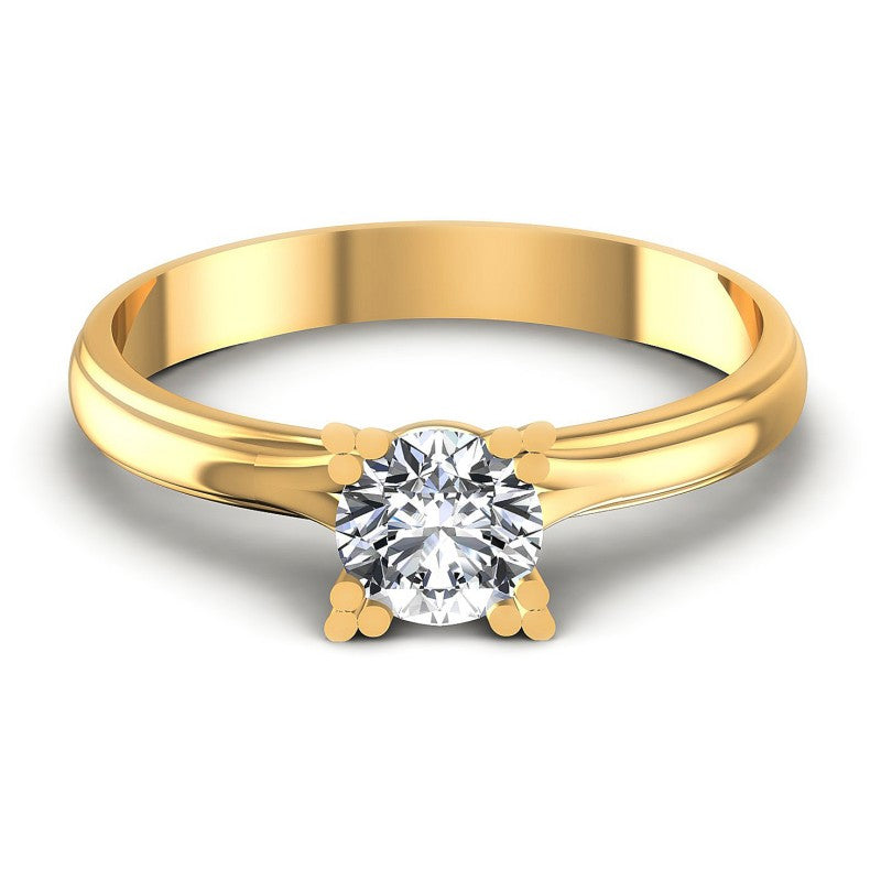 Round Diamonds 0.35CT Solitaire Ring in 14KT Yellow Gold