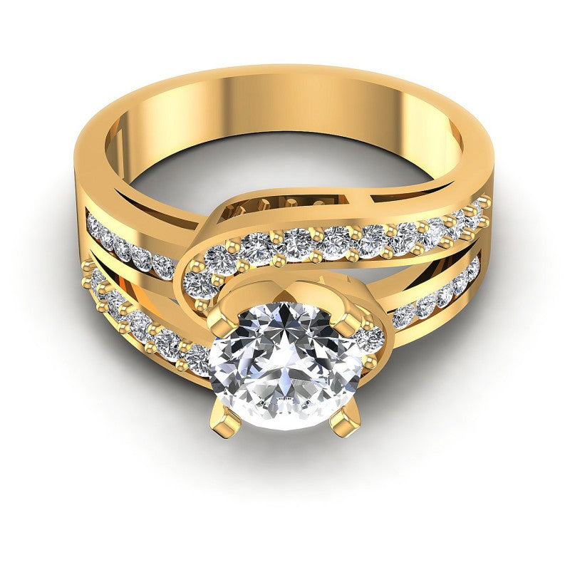 Round Diamonds 0.85CT Engagement Ring in 14KT Yellow Gold
