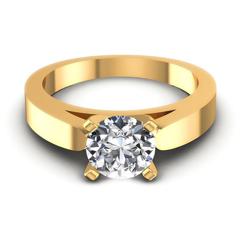 Round Diamonds 0.35CT Solitaire Ring in 14KT Yellow Gold