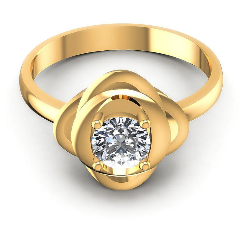 Round Diamonds 0.35CT Solitaire Ring in 14KT Yellow Gold