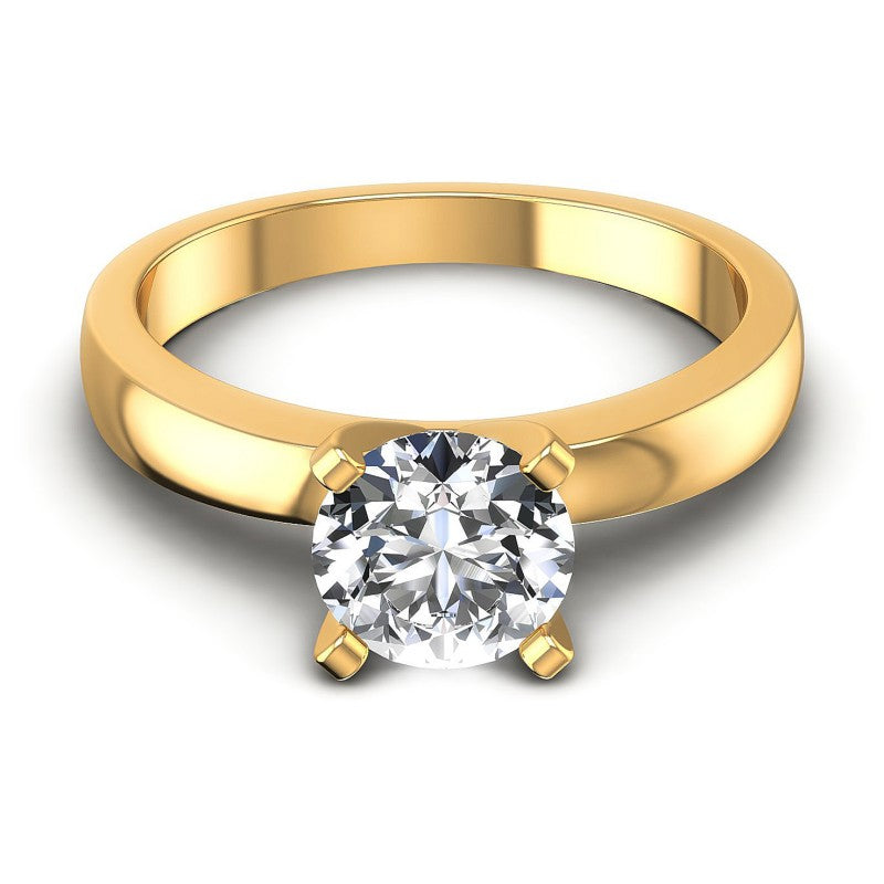 Round Diamonds 0.35CT Solitaire Ring in 14KT Yellow Gold