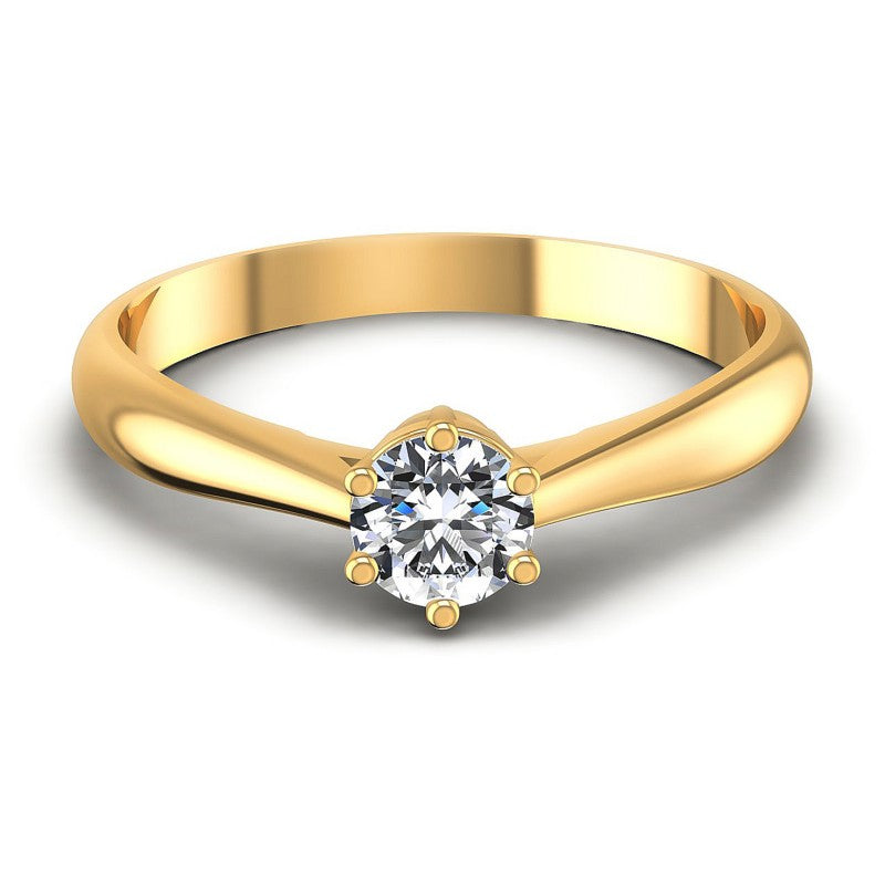 Round Diamonds 0.35CT Solitaire Ring in 14KT Yellow Gold