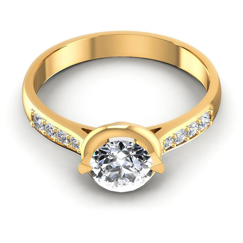 Round Diamonds 0.55CT Engagement Ring in 14KT Yellow Gold