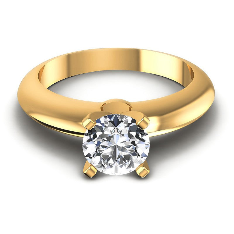 Round Diamonds 0.35CT Solitaire Ring in 14KT Yellow Gold