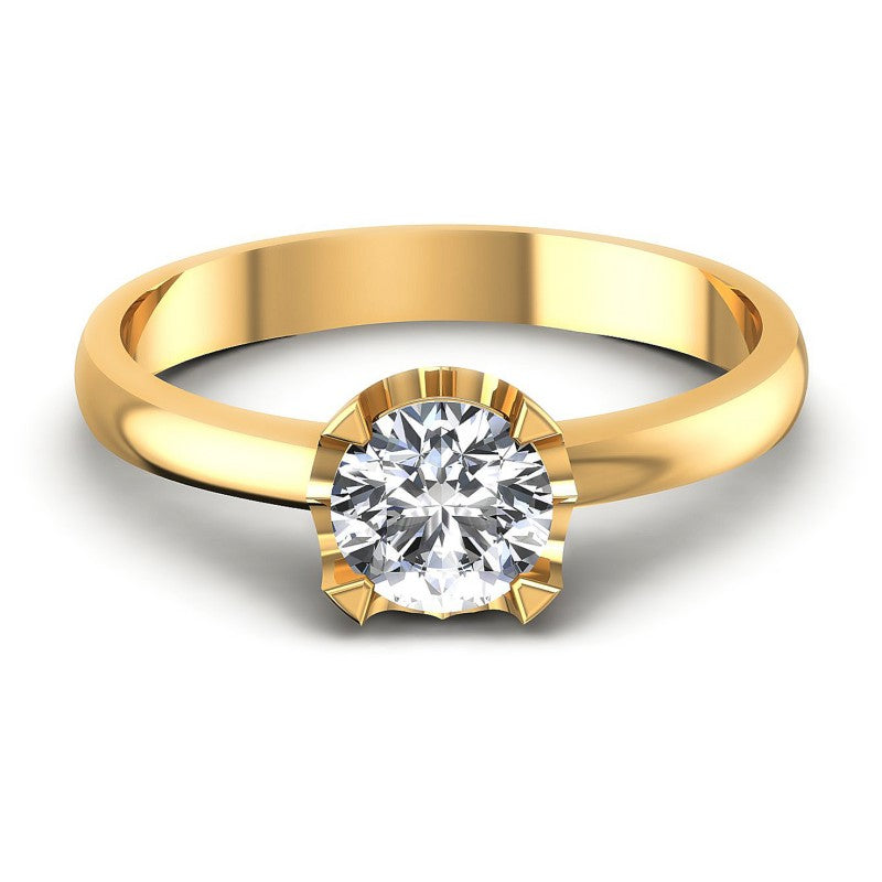 Round Diamonds 0.35CT Solitaire Ring in 14KT Yellow Gold