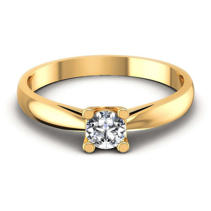 Round Diamonds 0.35CT Solitaire Ring in 14KT Yellow Gold