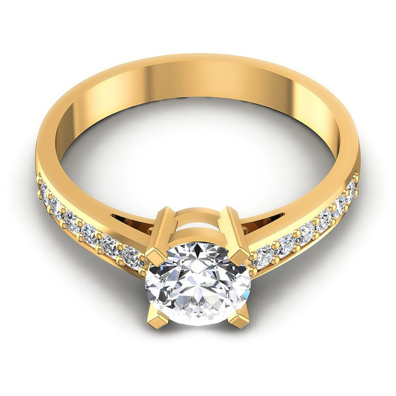 Round Diamonds 0.55CT Engagement Ring in 14KT Yellow Gold