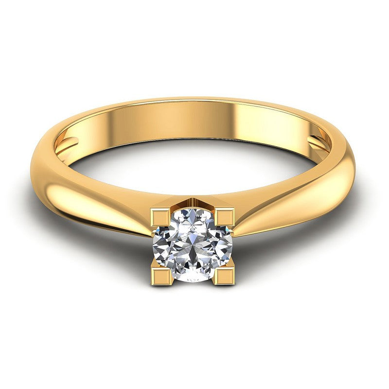 Round Diamonds 0.35CT Solitaire Ring in 14KT Yellow Gold