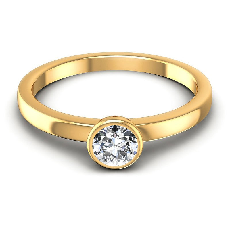 Round Diamonds 0.35CT Solitaire Ring in 14KT Yellow Gold
