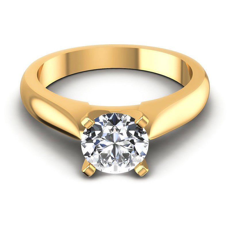 Round Diamonds 0.35CT Solitaire Ring in 14KT Yellow Gold