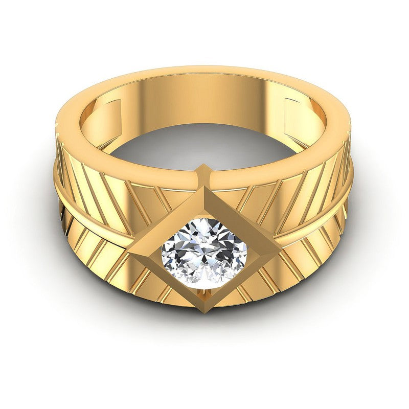Round Diamonds 0.35CT Solitaire Ring in 14KT Yellow Gold
