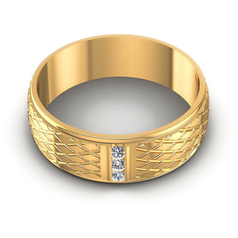 Round Diamonds 0.05CT Diamonds Wedding Band in 14KT Yellow Gold