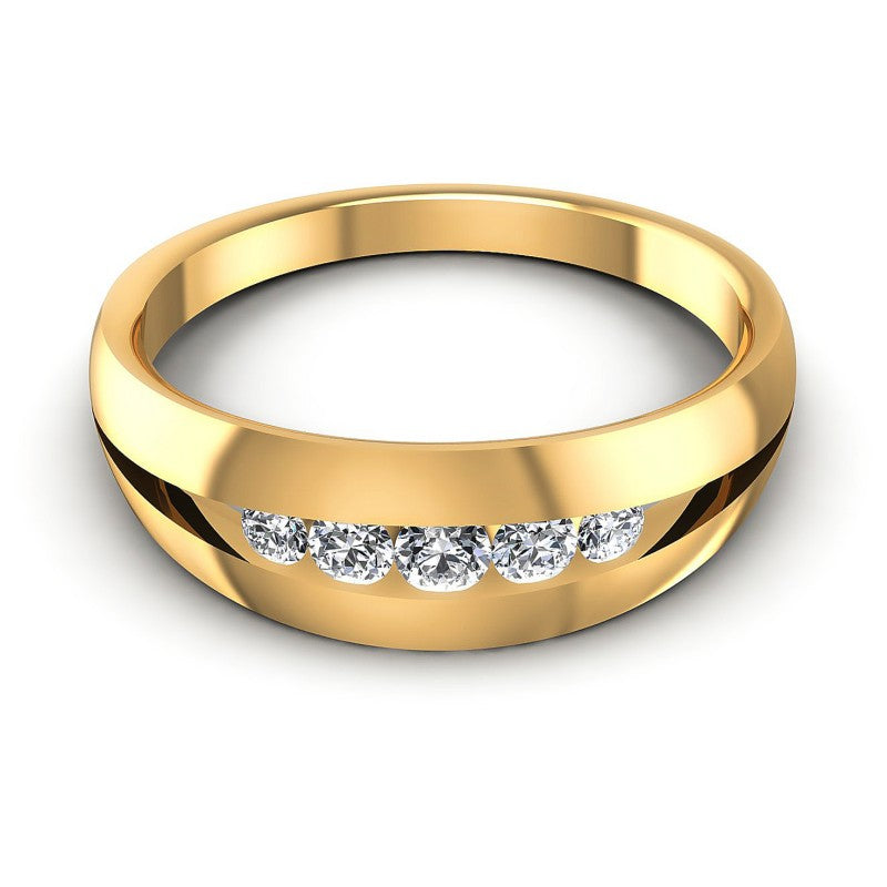 Round Diamonds 0.35CT Diamonds Wedding Band in 14KT Yellow Gold