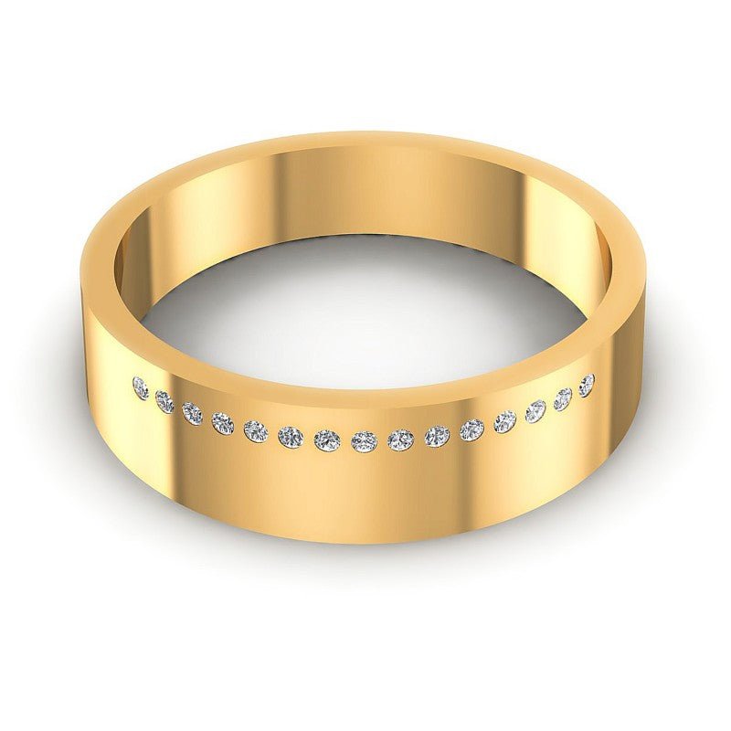 Round Diamonds 0.10CT Diamonds Wedding Band in 14KT Yellow Gold