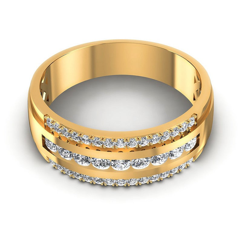 Round Diamonds 0.65CT Diamonds Wedding Band in 14KT Yellow Gold